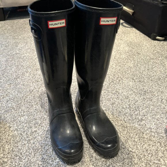 Black Hunter Boots Size 8 - Picture 1 of 4